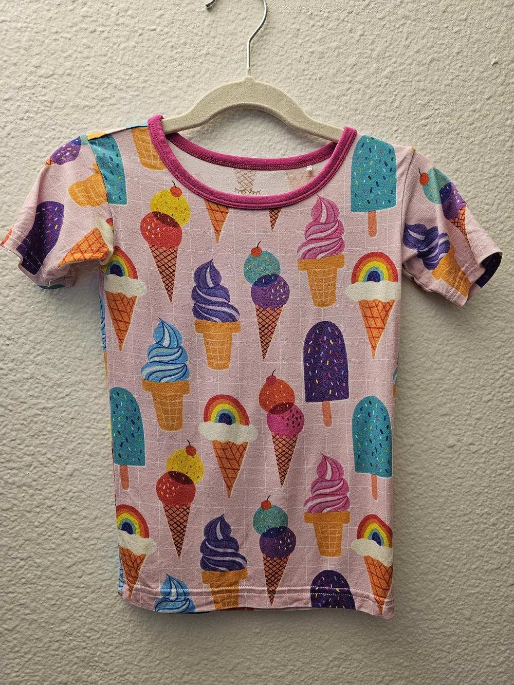 Little Sleepies Pink Rainbow Sprinkles 4T Short Sleeve & Shorts Set